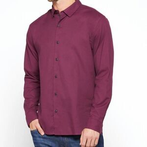 THE ARTEFACT Nolan Stretch‎ Jaspe Shirt M Burgundy Stitch Fix Nwt